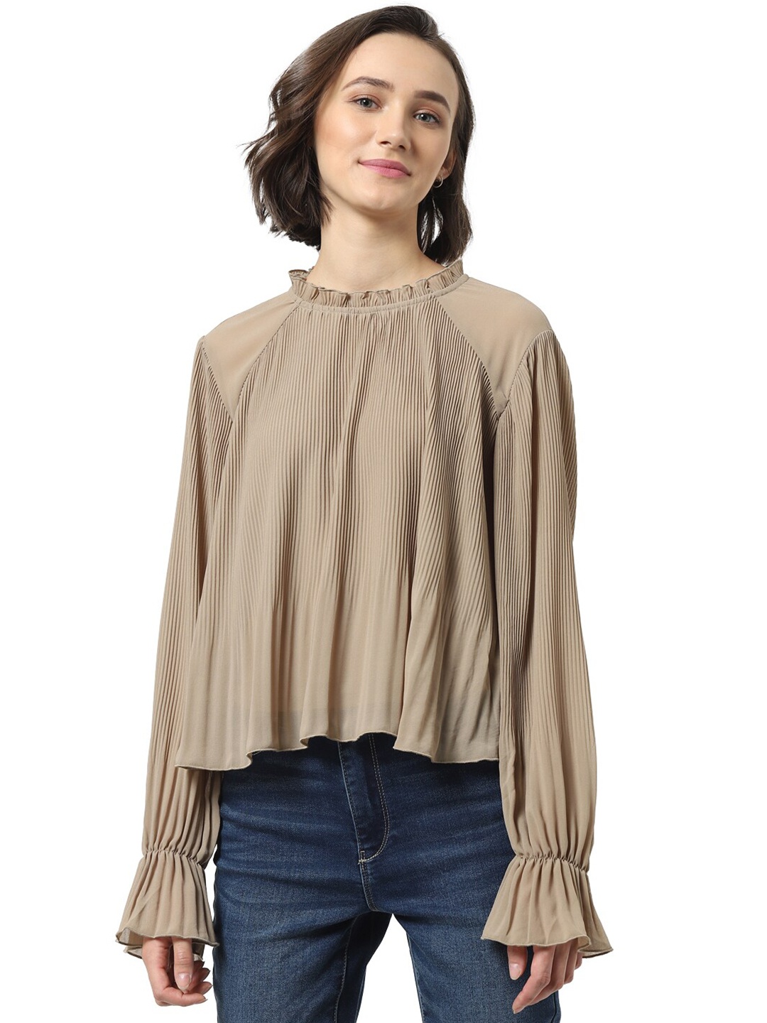 

ONLY Brown Puff Sleeve Top