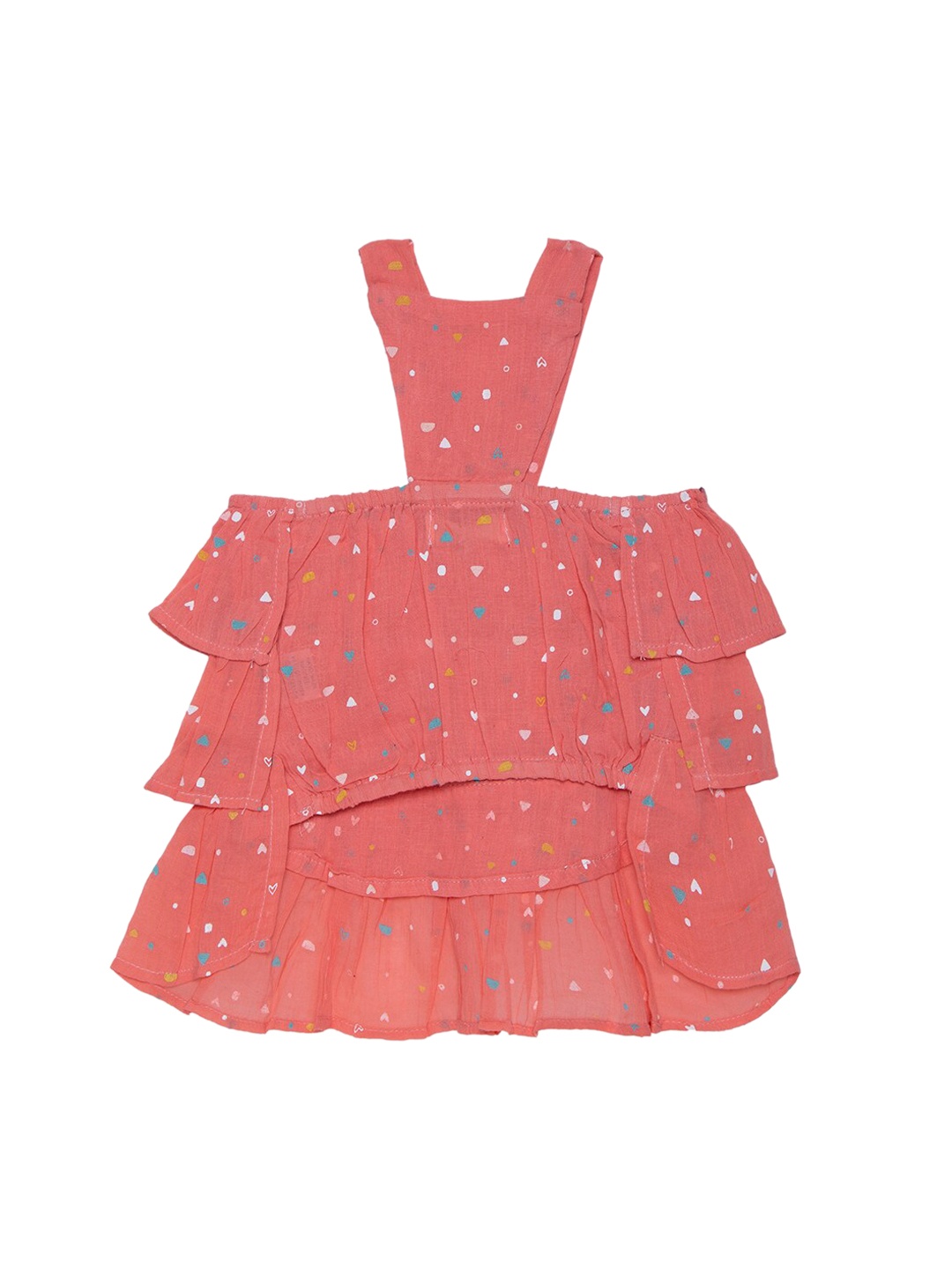 

Lulala Pink Graphic Printed Cotton Dog Summer Frock