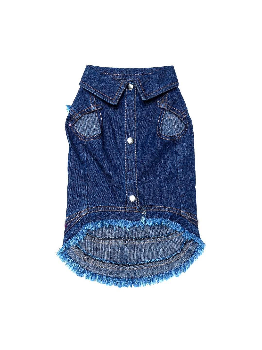 

Lulala Blue Patch Work Dog Jeans Jacket