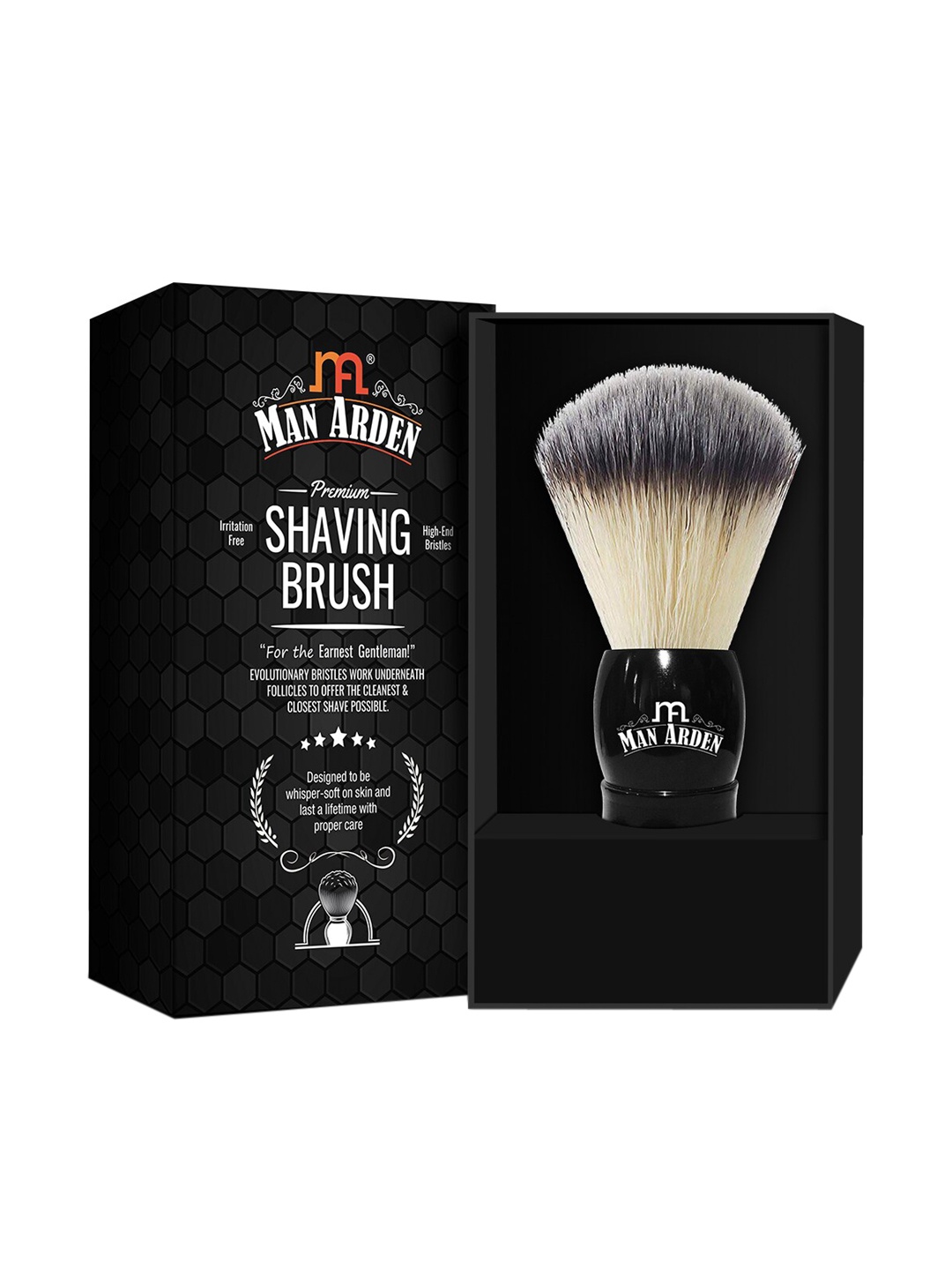 

Man Arden Premium Shaving Brush With Extra Soft Bristles, Black