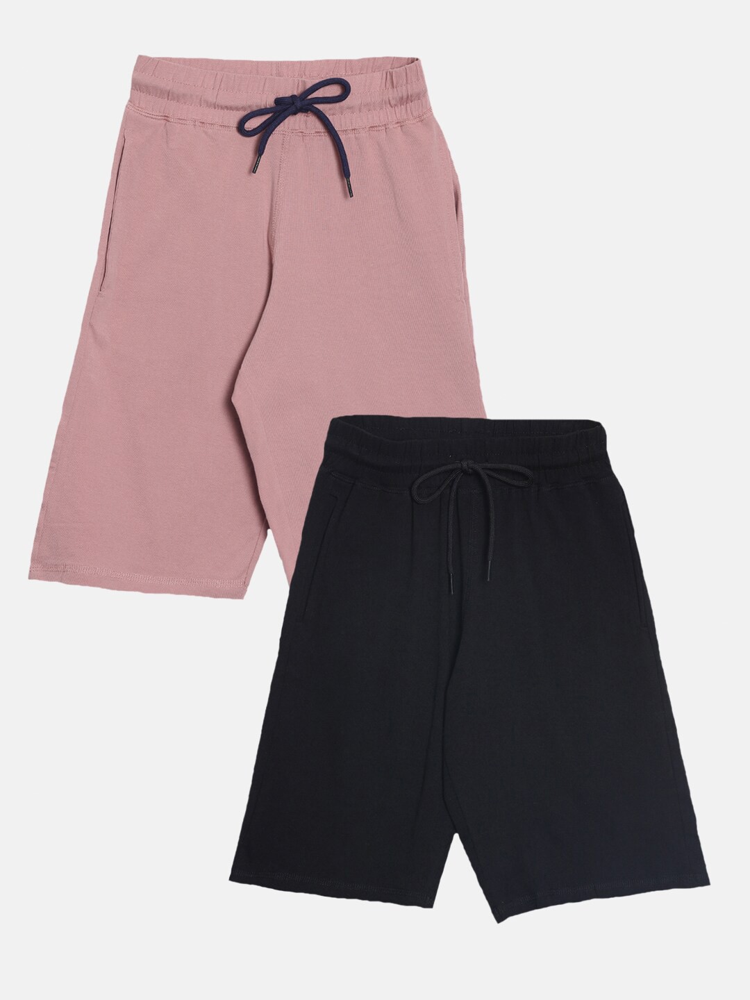 

American Kids Girls Pink & Black Pack of 2 Lounge Shorts