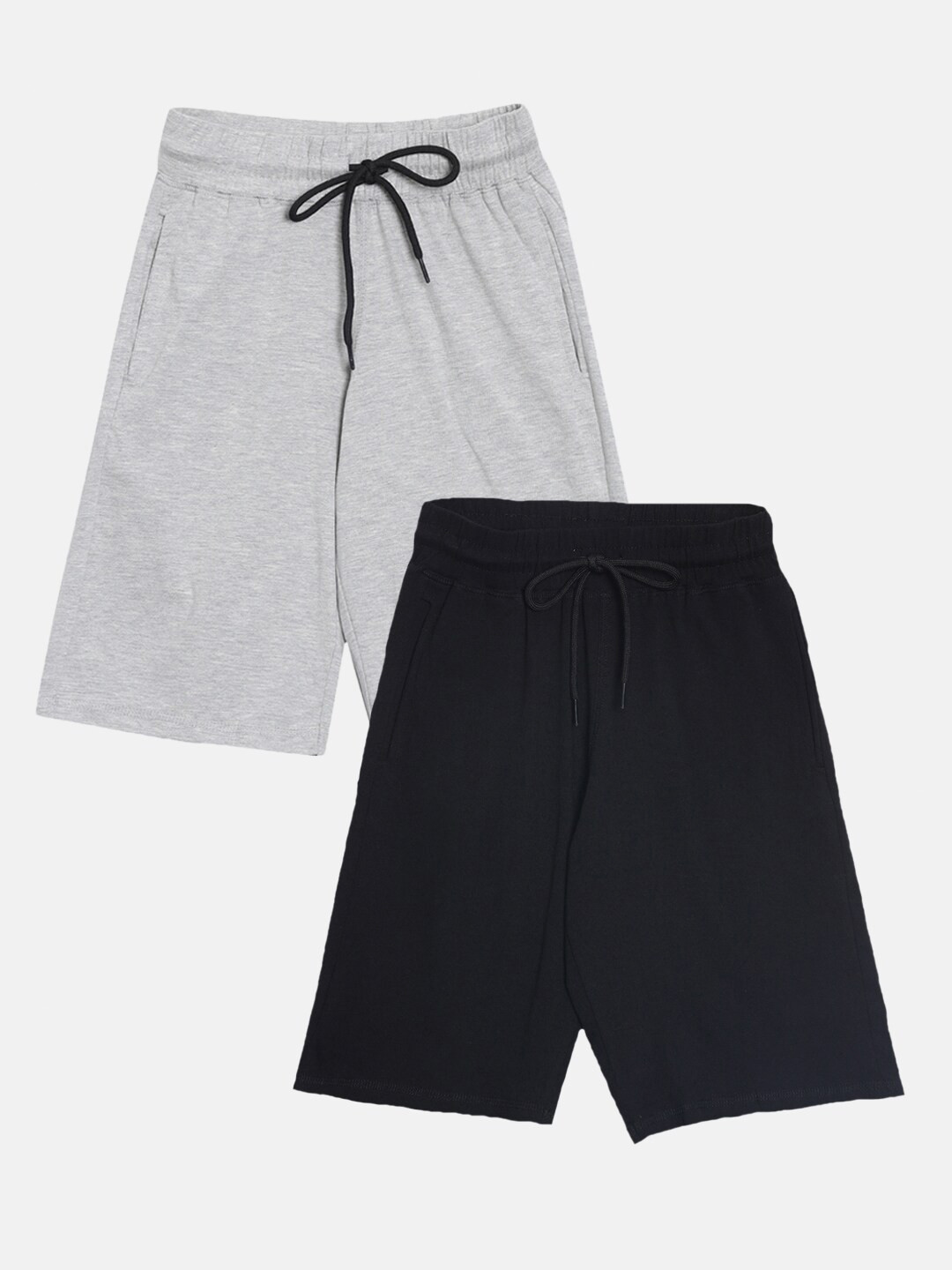 

American Kids Girls Grey Melange & Black Pack of 2 Lounge Shorts