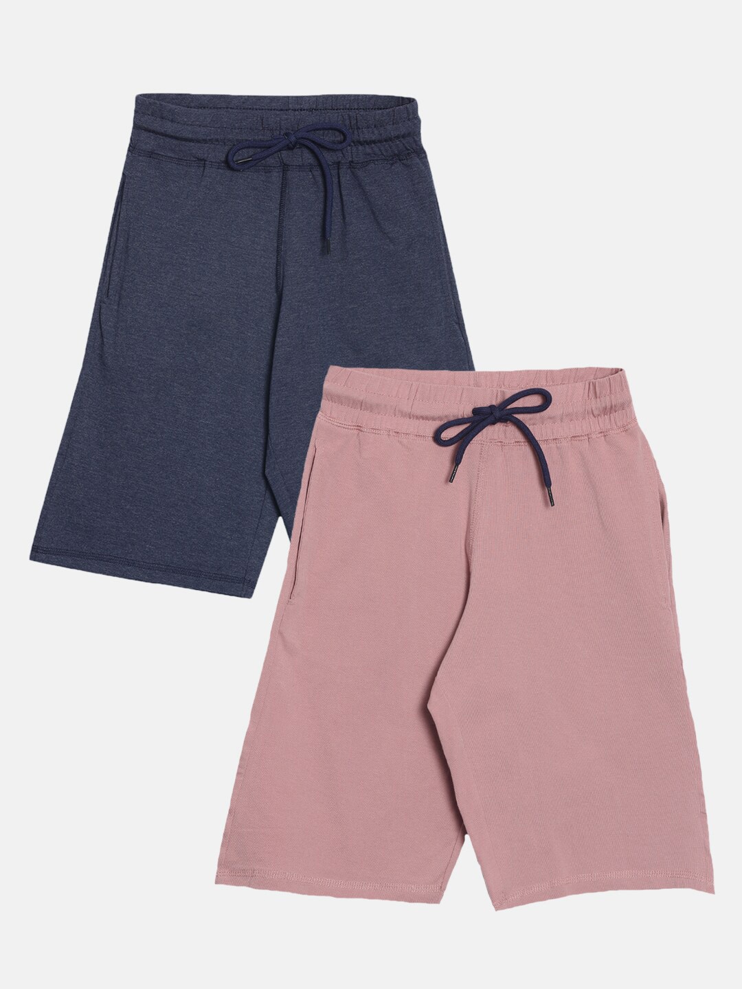 

American Kids Girls Navy Blue & Pink Pack of 2 Lounge Shorts