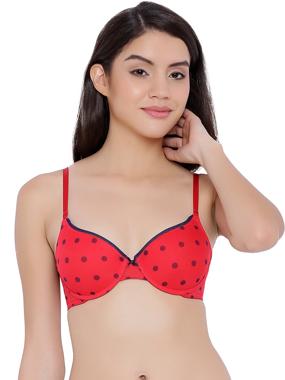 

Amante Red Polka Dot Print Full-Coverage T-shirt Bra BRA50901