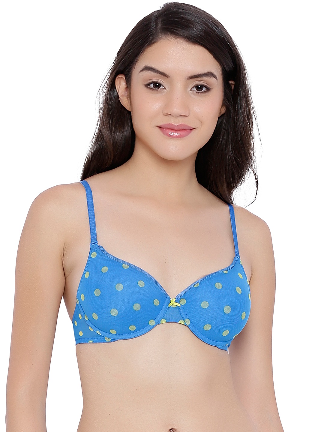 

Amante Blue Polka Dot Print Full-Coverage T-shirt Bra BRA50901