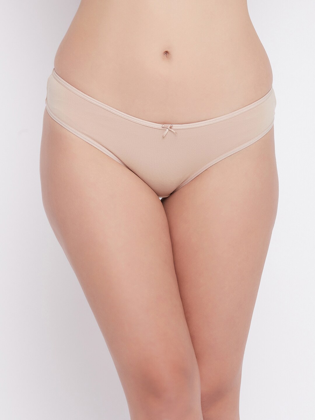 

Clovia Women Beige Solid Cotton Bikini Briefs