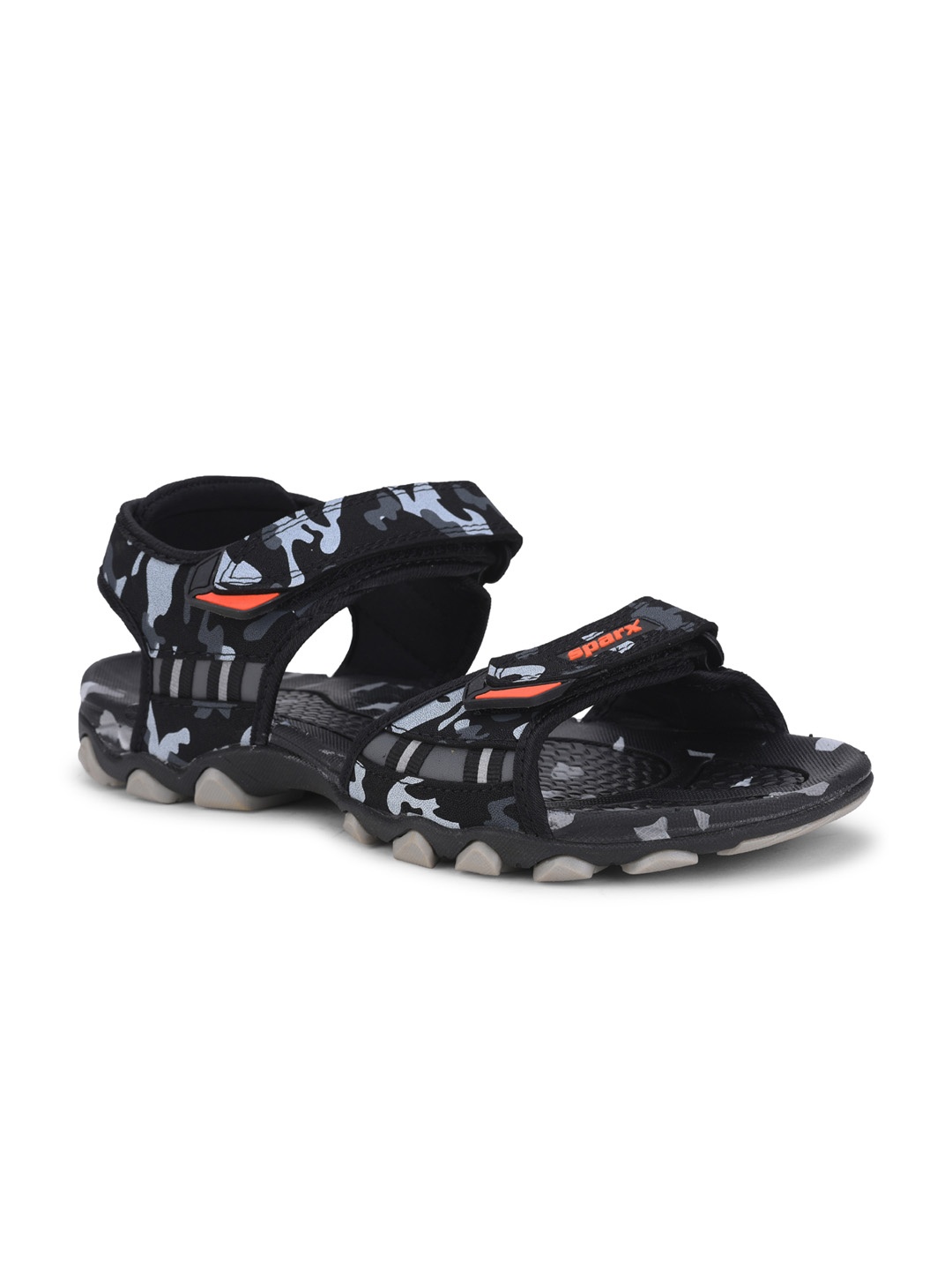 

Sparx Men Black & Grey Printed Sports Sandals