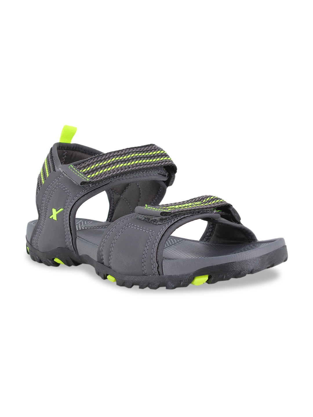

Sparx Men Grey & Green Printed Sports Sandals