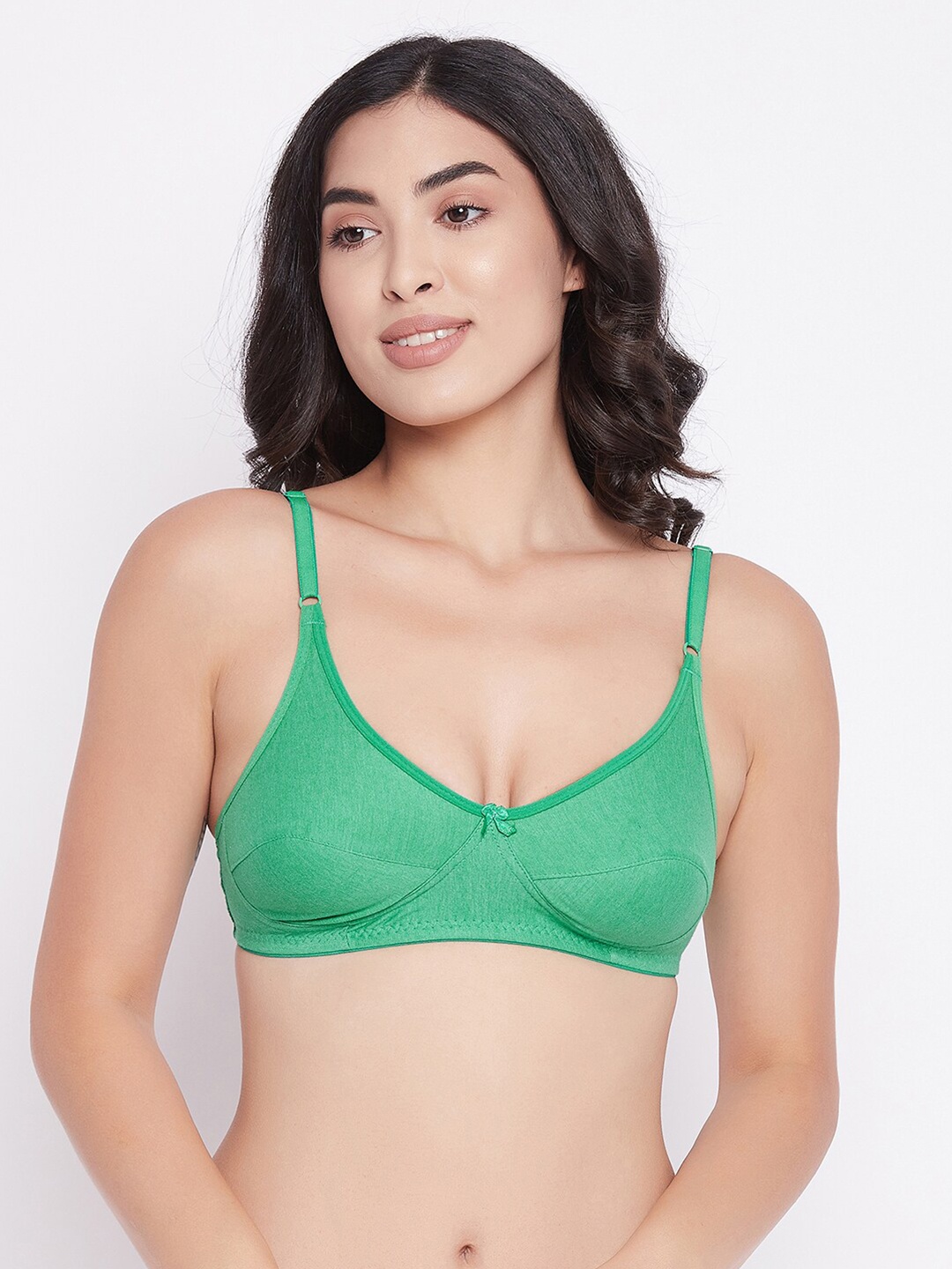 

Clovia Cotton Non Padded Wireless Full Coverage Bra, Green