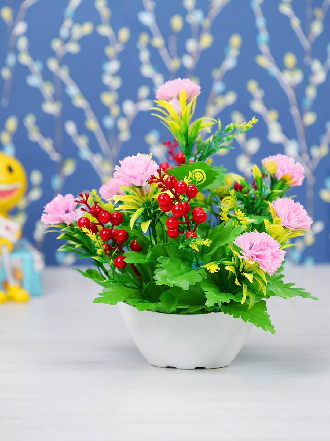 

Dekorly Pink & White Artificial Flower with Pot