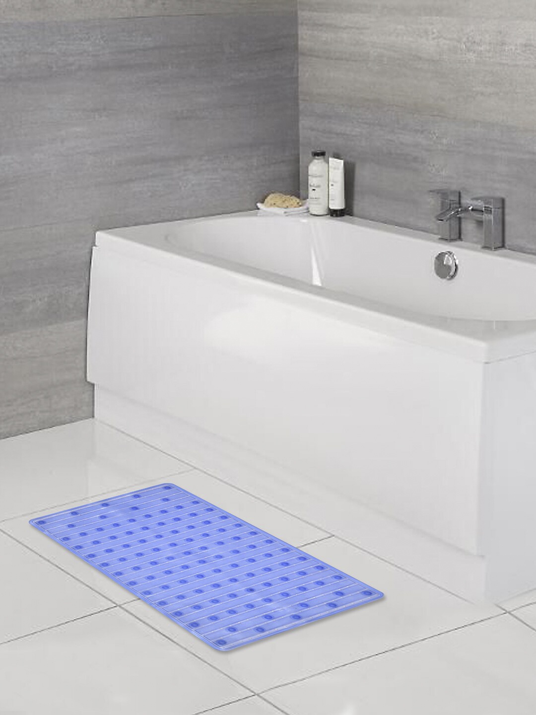 

Clasiko Blue Self-Design Anti-Slip Bathroom Mat