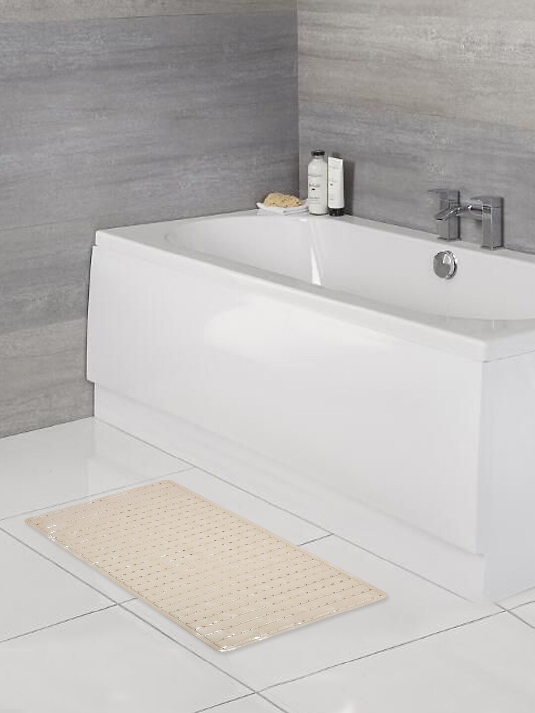 

Clasiko Cream Coloured Printed Anti Slip Bathroom Mat