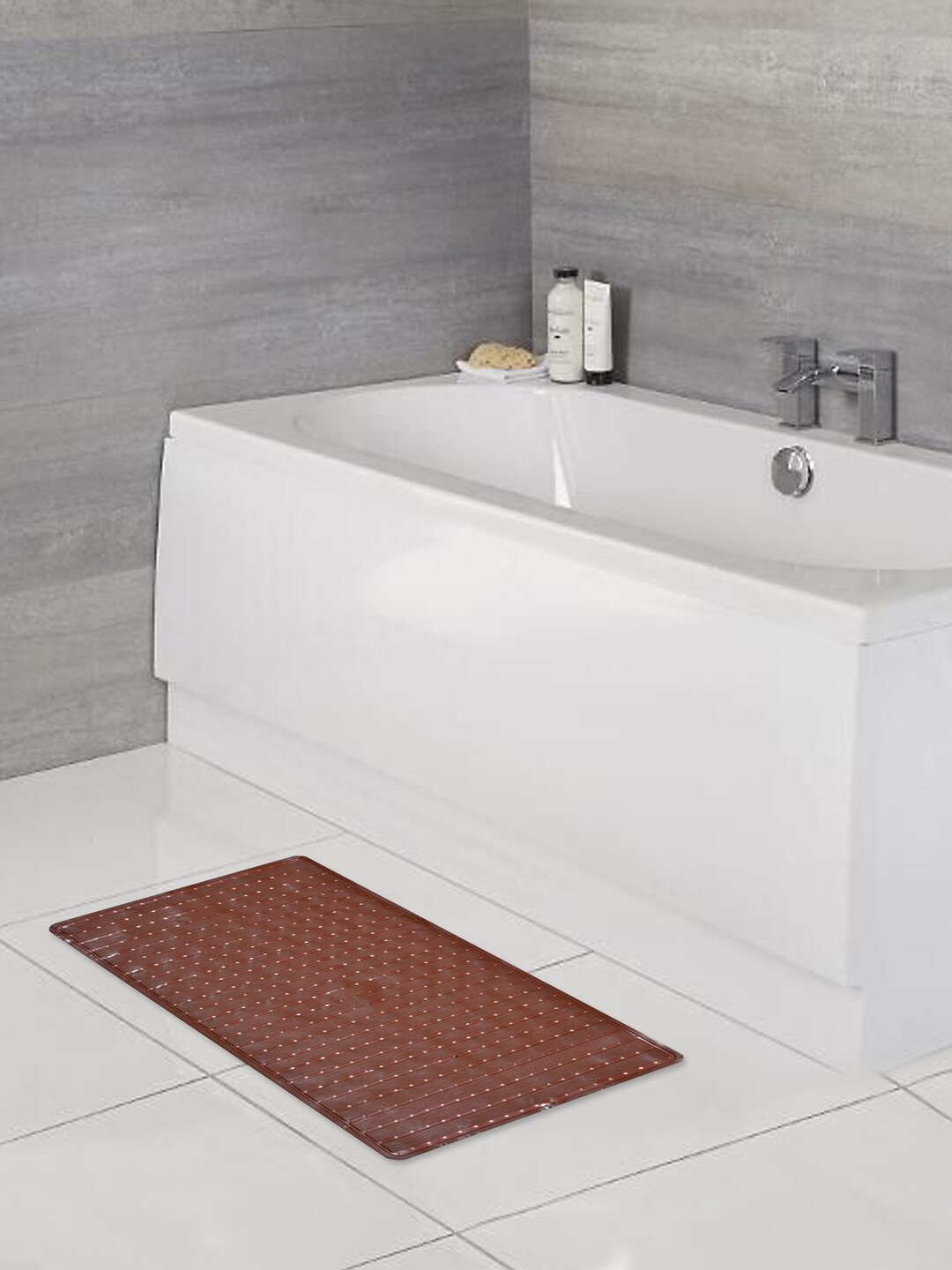 

Clasiko Brown & White Printed Anti Slip Bathroom Mat