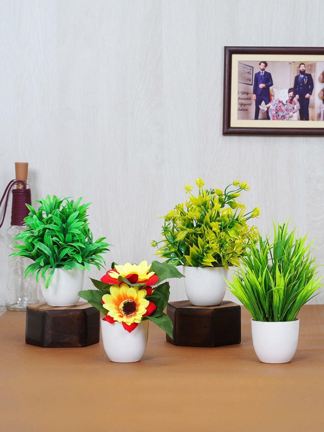 

Dekorly Set Of 4 Artificial Flower & Plant, Multi