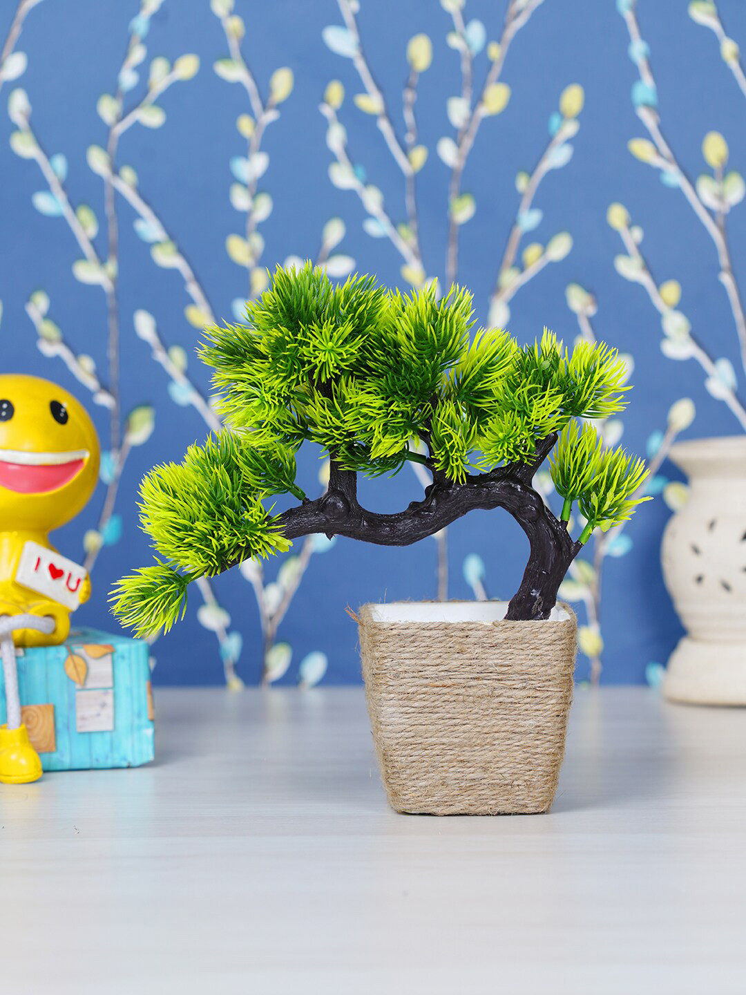 

Dekorly Green & Beige Artificial Bonsai Plant With Pot