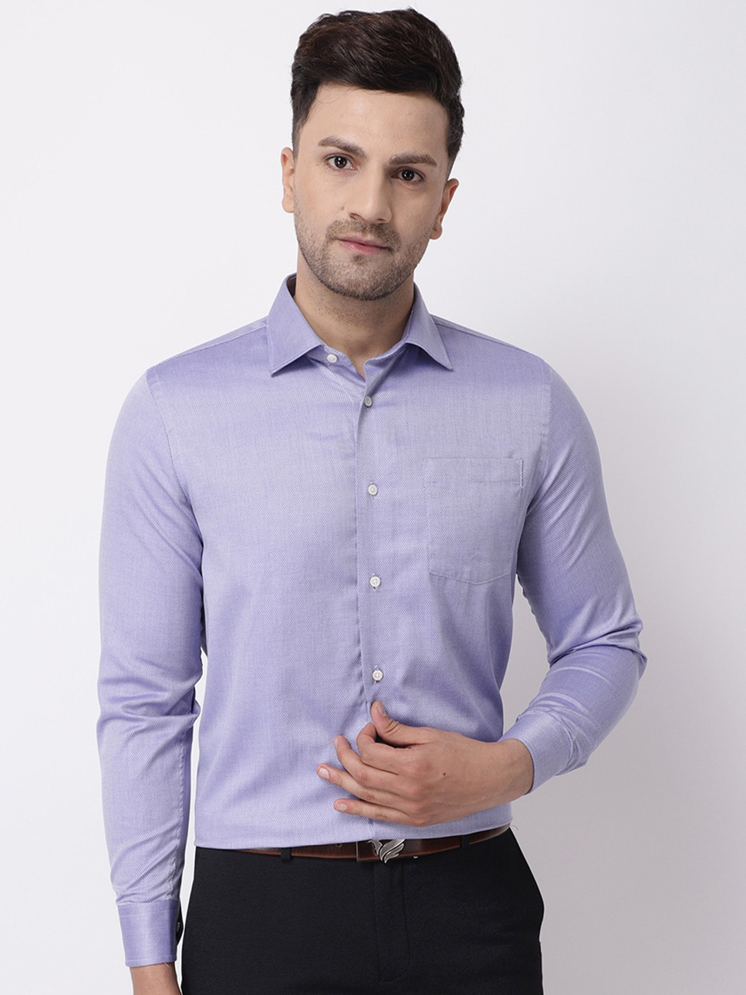 

Blackberrys Men Blue Slim Fit Cotton Formal Shirt