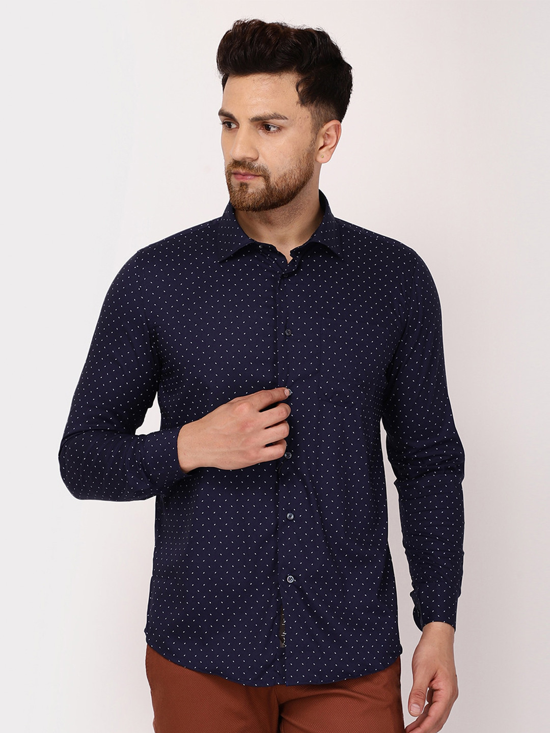 

Blackberrys Men Navy Blue India Slim Fit Printed Casual Shirt