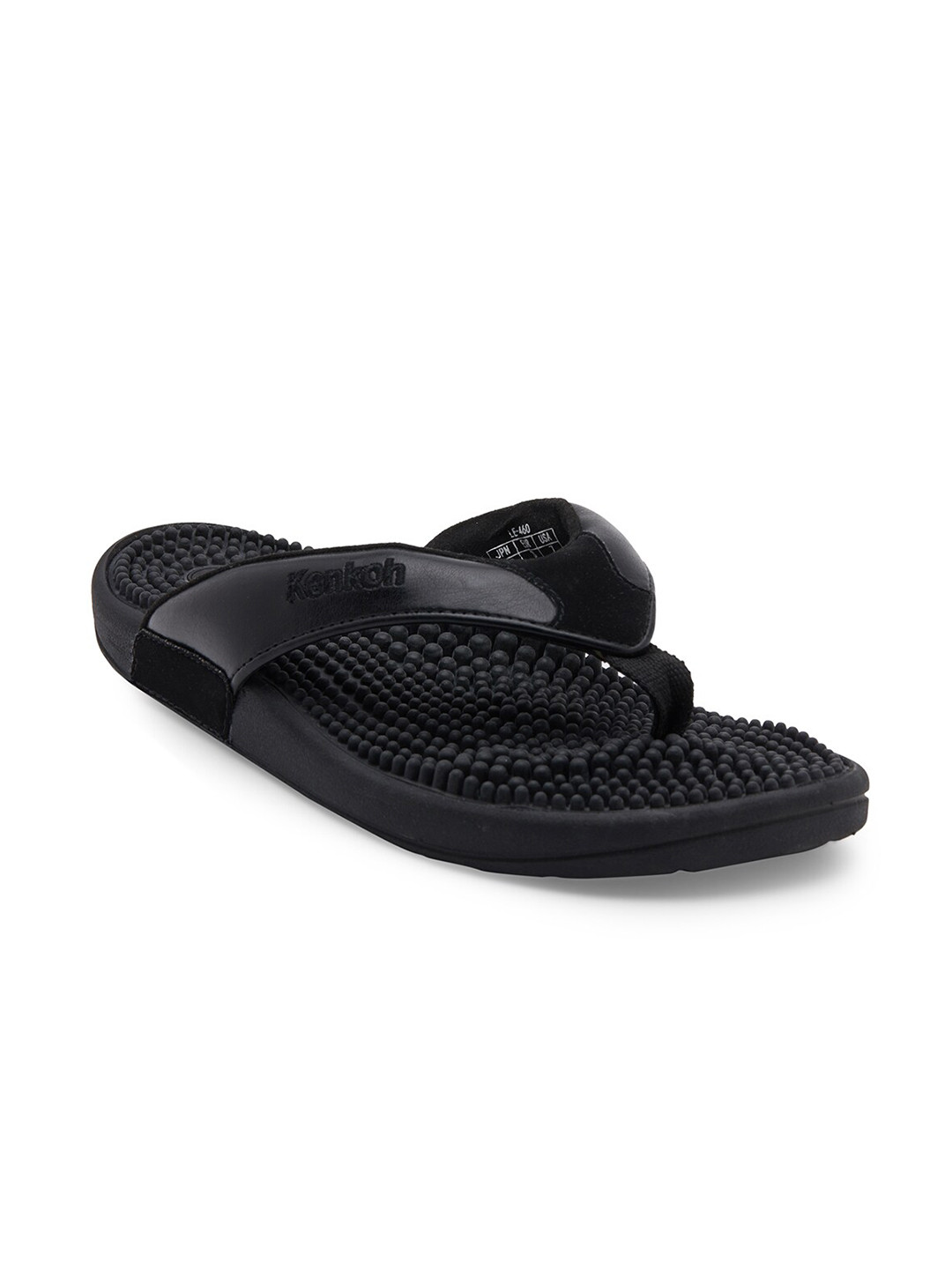 

Kenkoh Men Black Leather Thong Flip-Flops