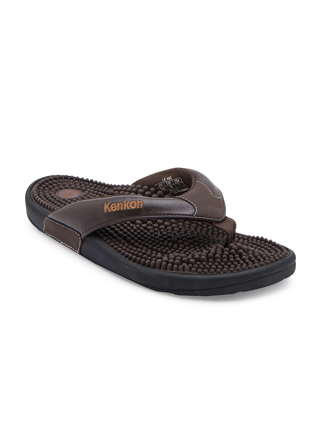 

Kenkoh Men Brown Leather Thong Flip-Flops