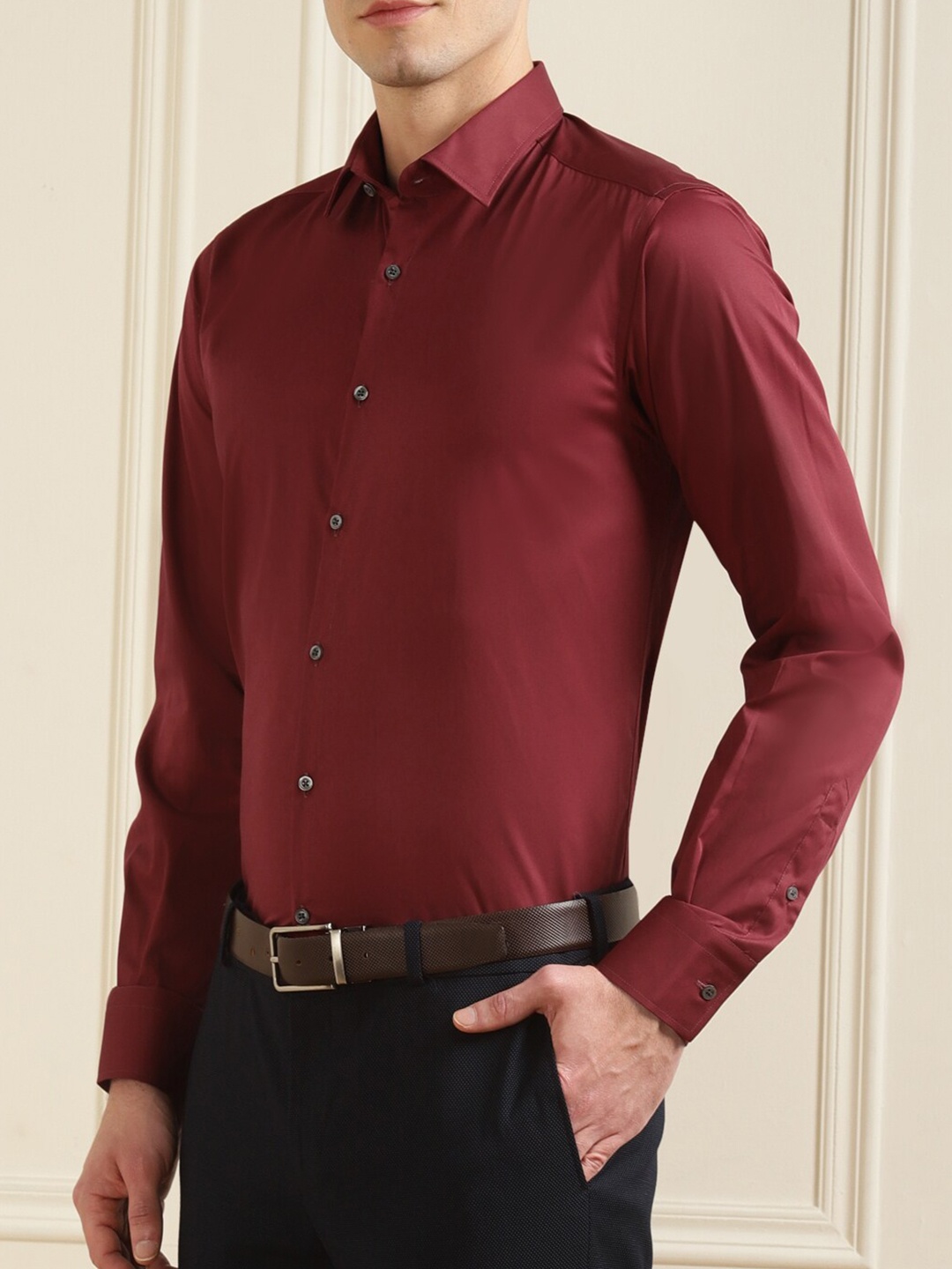 

LAGERFELD Men Red Slim Fit Formal Shirt