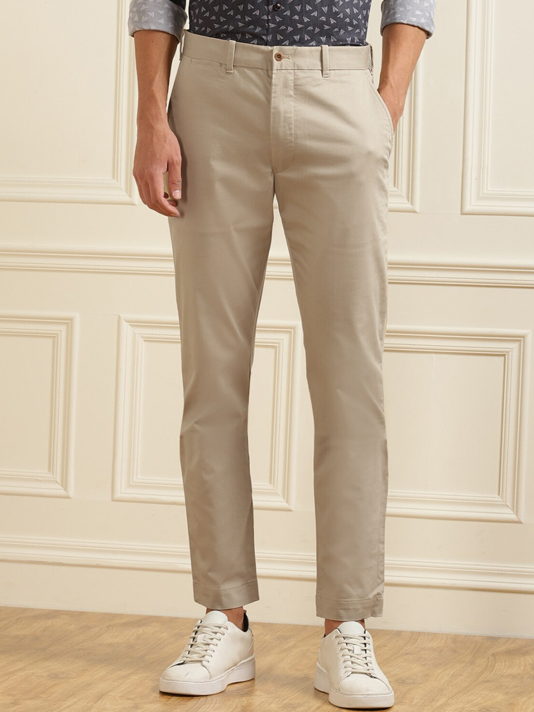 

Polo Ralph Lauren Men Beige Pure Cotton Trousers