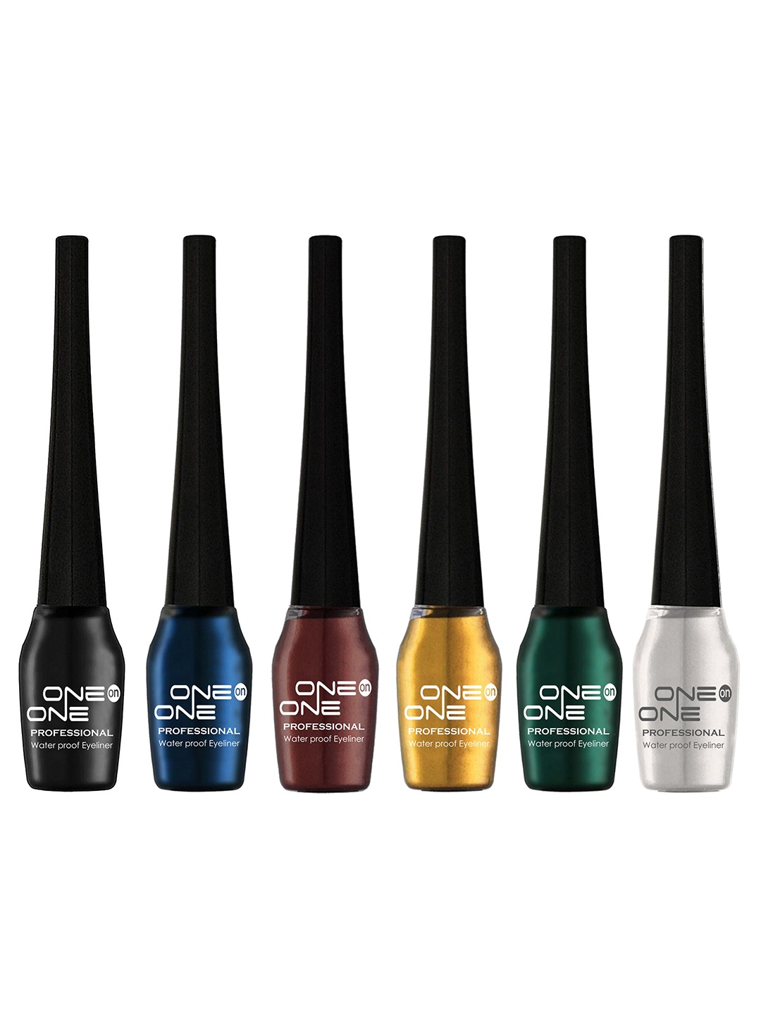

ONE on ONE Set of 6 Professional Waterproof Liquid Eyeliners, Multi