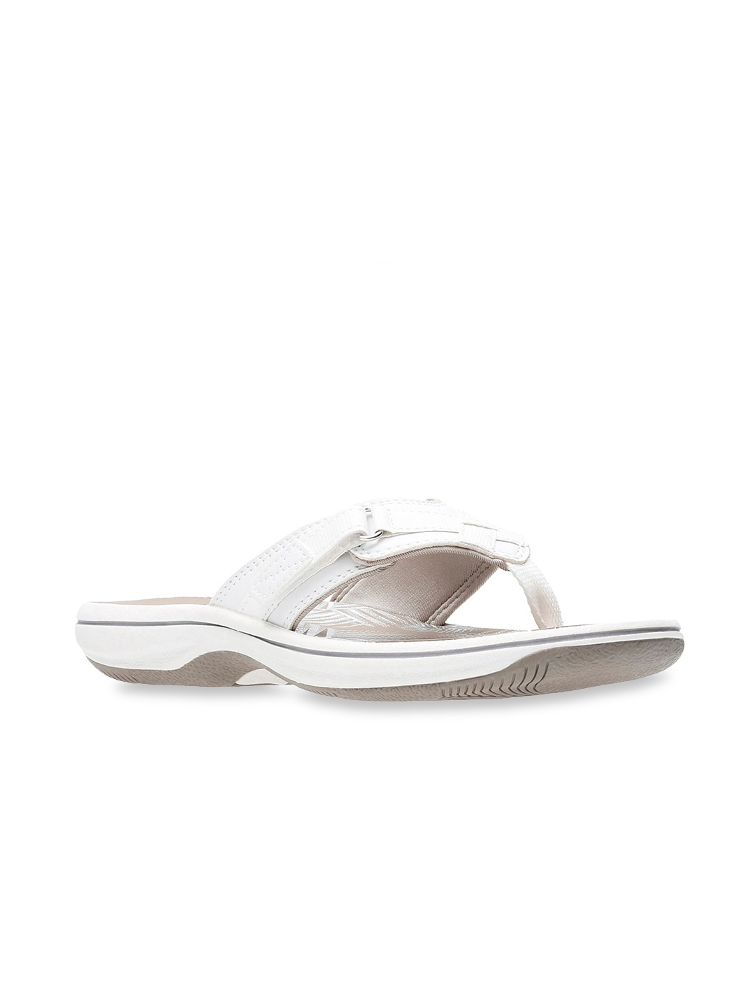 

Clarks Women White & Grey Printed Thong Flip-Flops