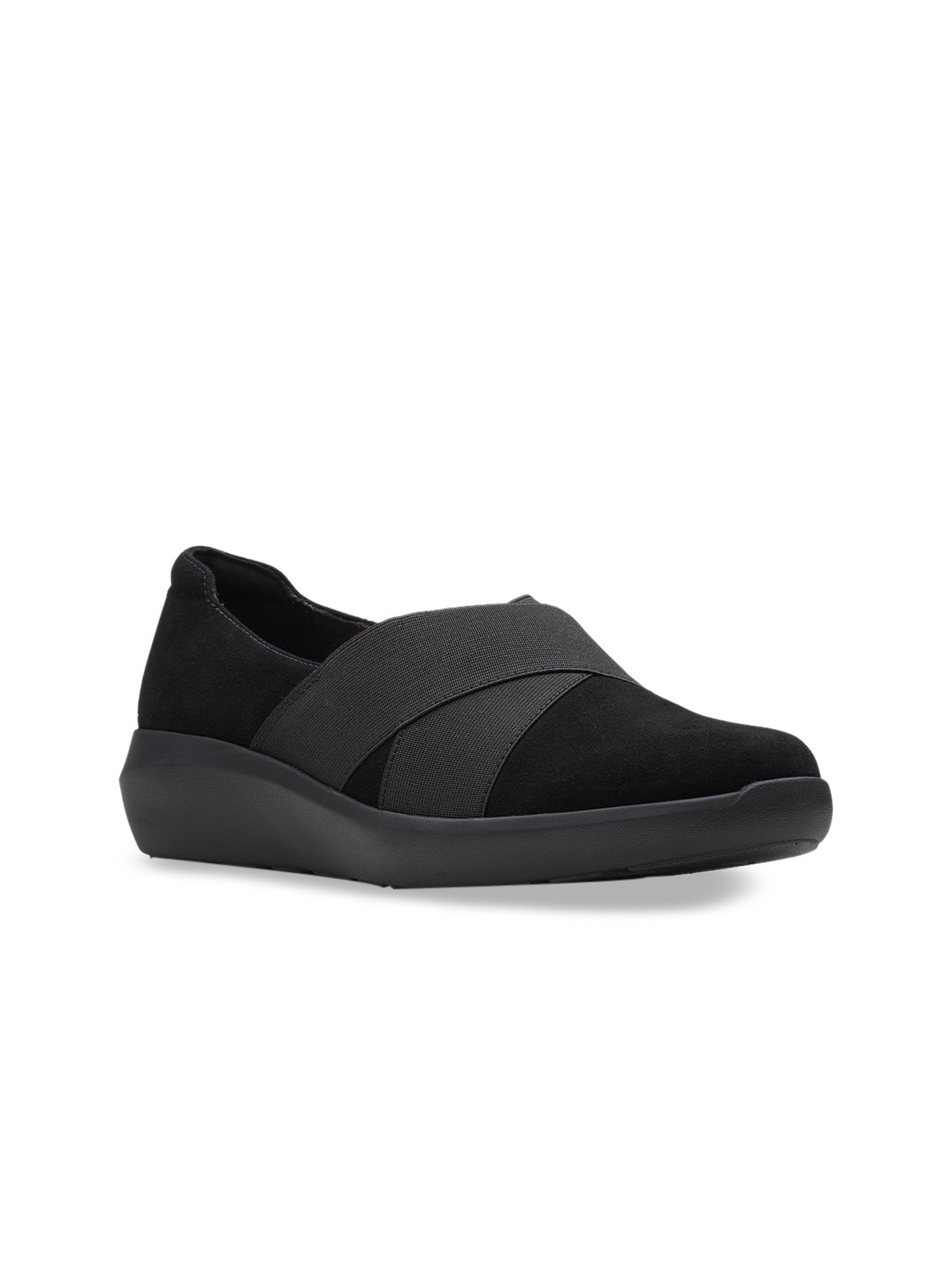 

Clarks Women Black Suede Slip-On Sneakers