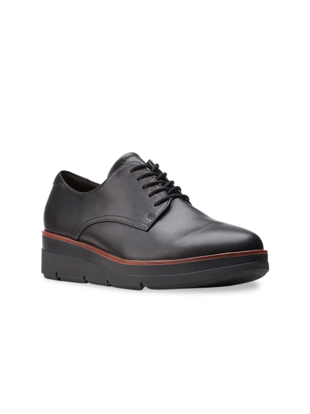 

Clarks Women Black Leather Derbys