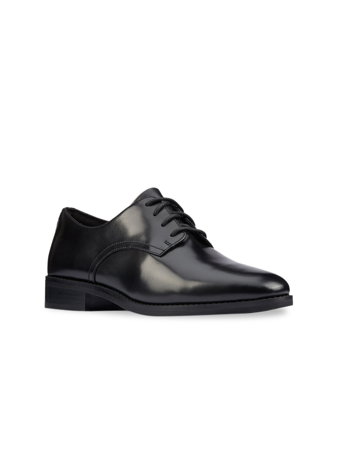 

Clarks Women Black Leather Derbys