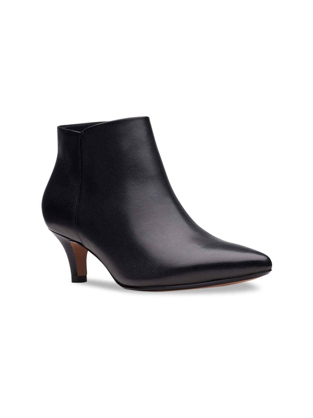 

Clarks Black Leather Kitten Heeled Boots