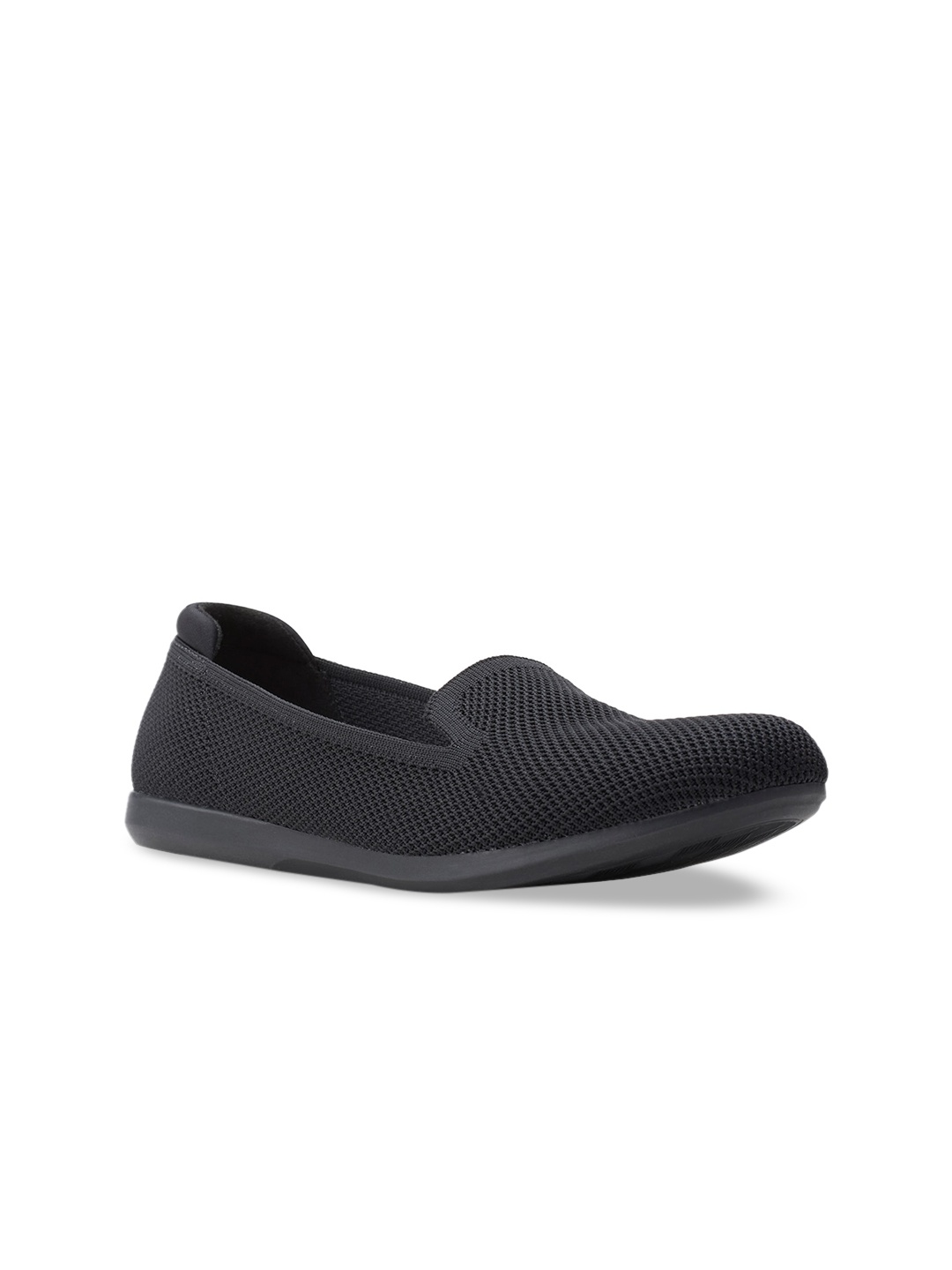 

Clarks Women Black Woven Design Slip-On Sneakers