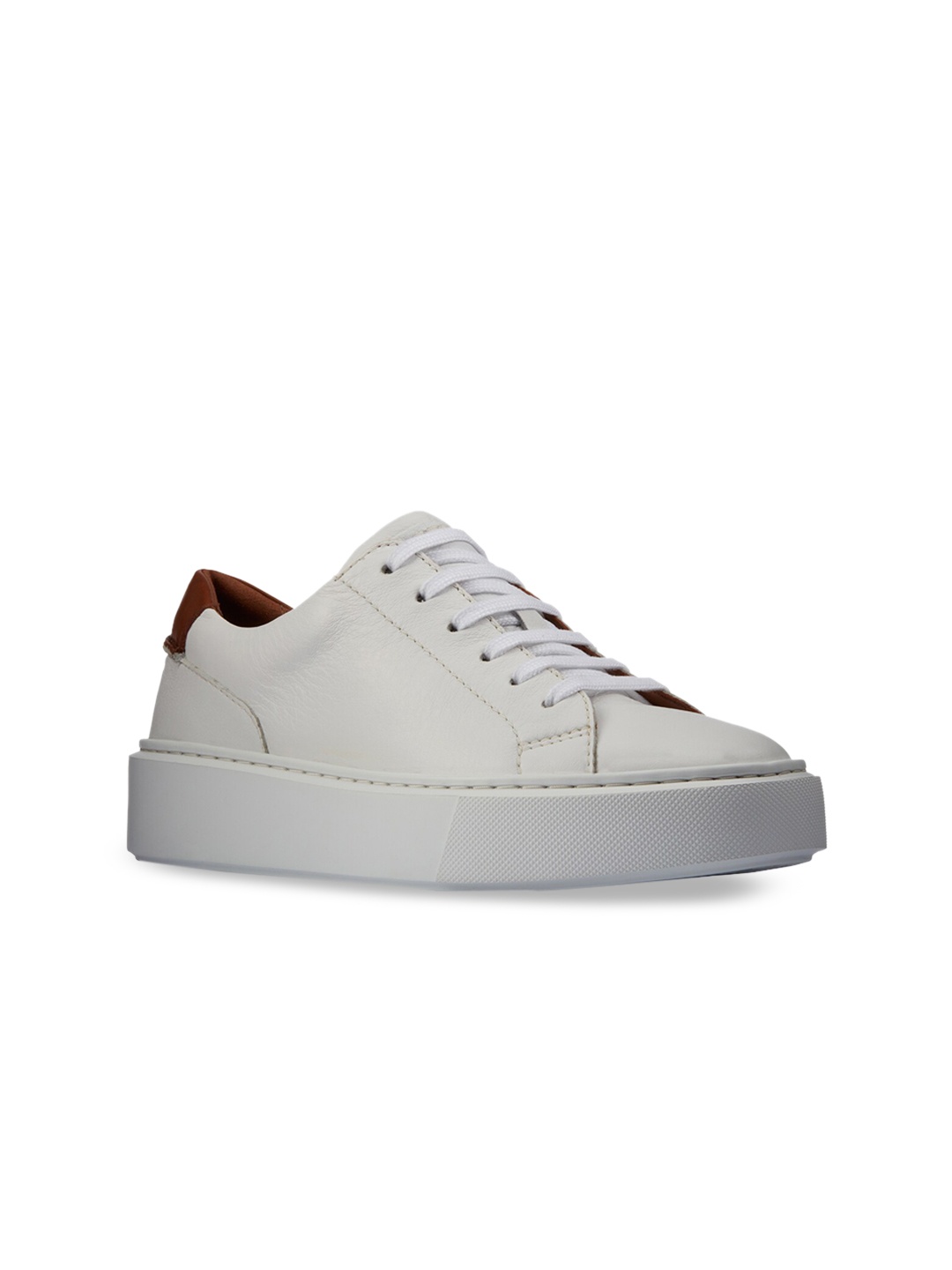 

Clarks Women White Leather Sneakers