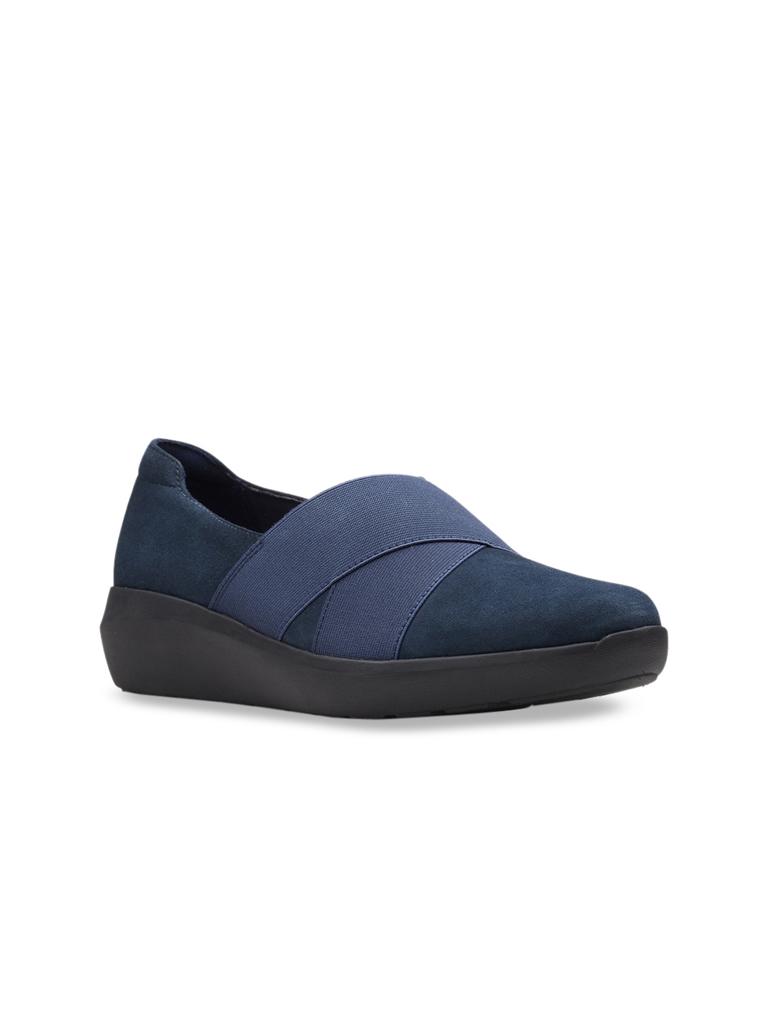 

Clarks Women Navy Blue Suede Slip-On Sneakers