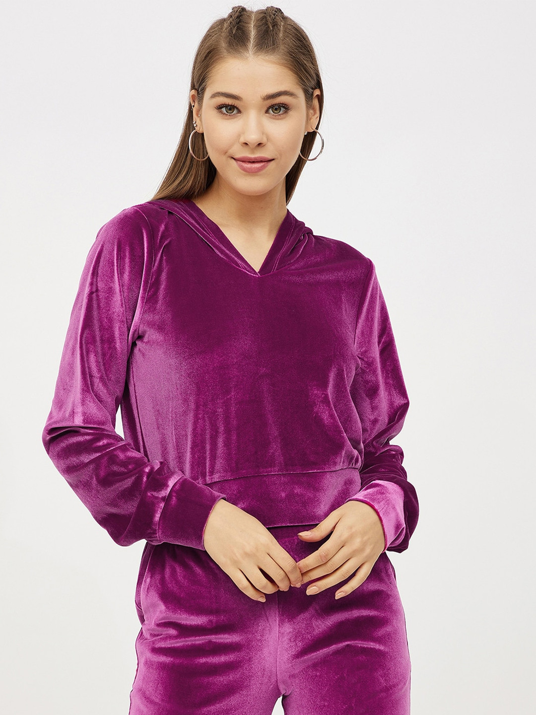 

Harpa Women Pink Hooded Sweatshirt