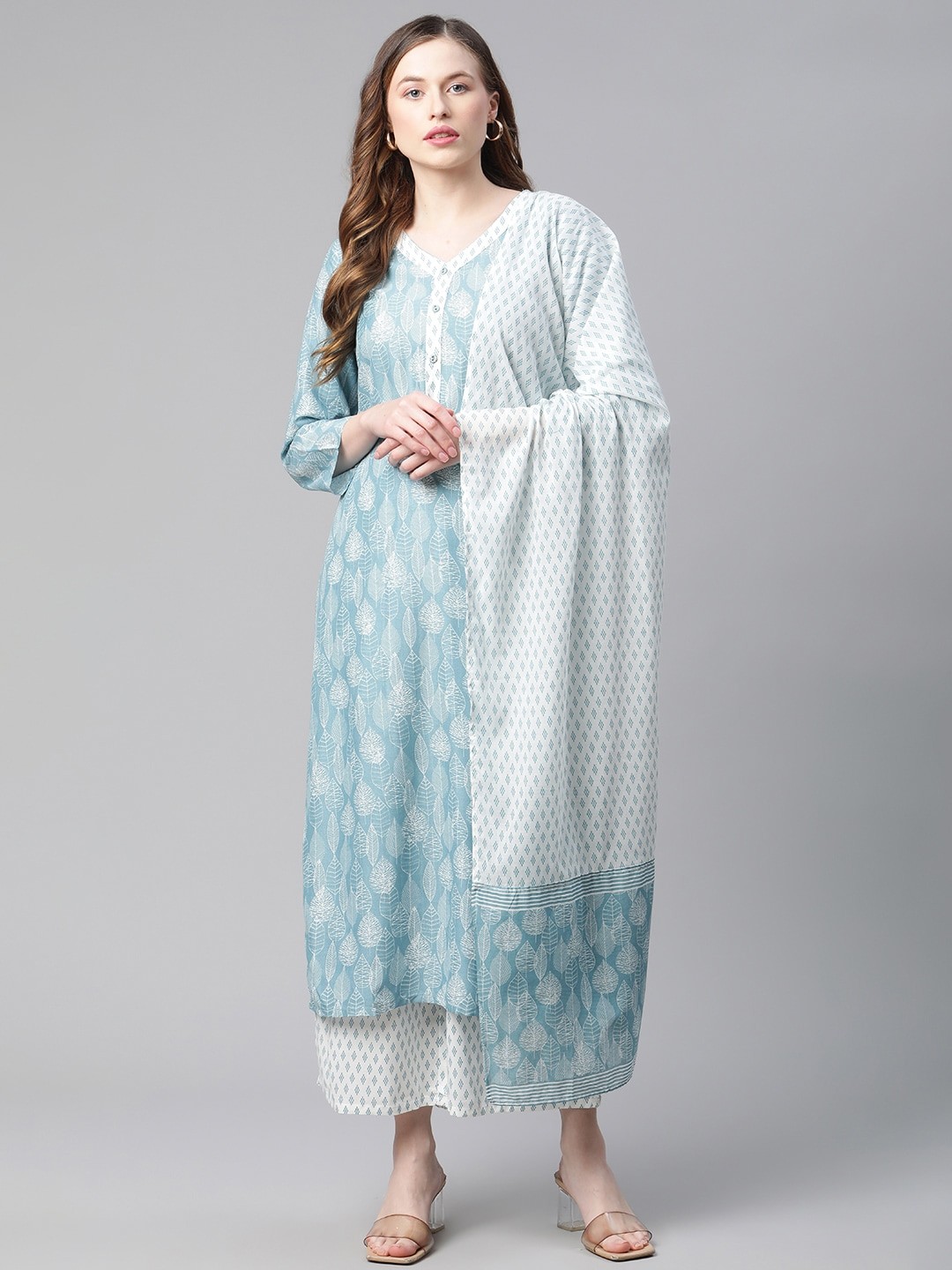 

Rangriti Women Assorted Printed Kurta with Palazzos & Dupatta