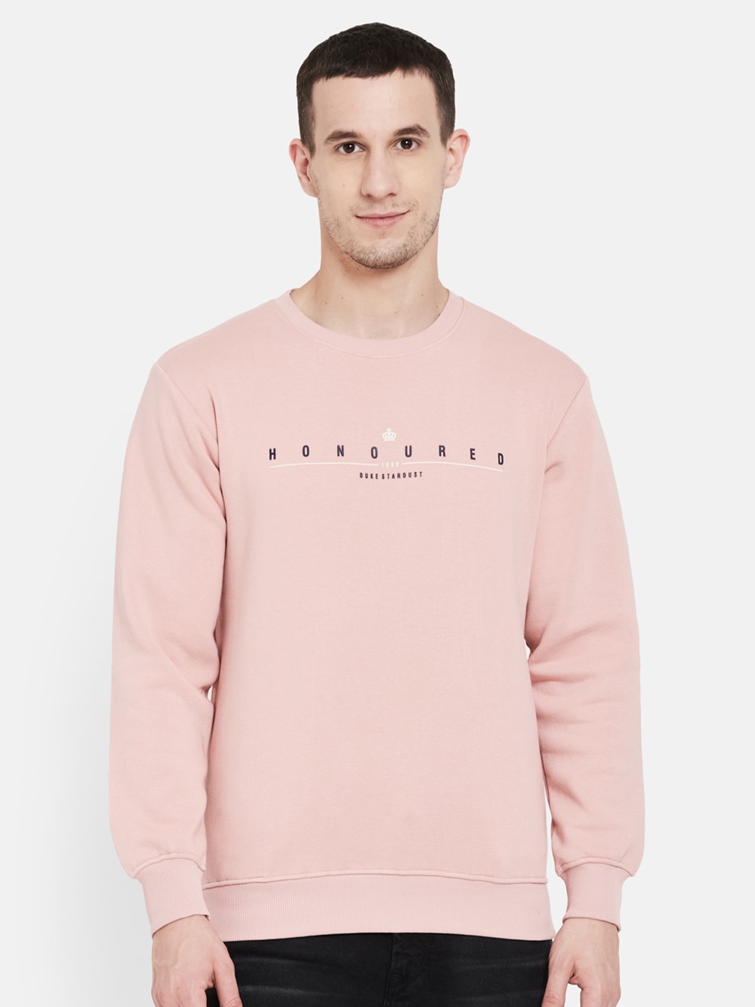 

Duke Men Pink Printed Sweatshirt