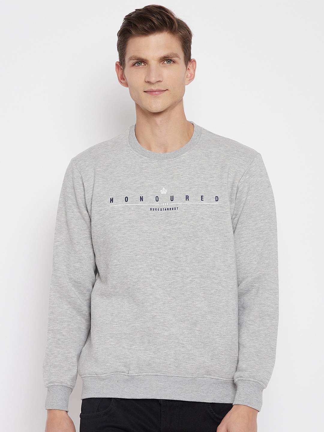 

Duke Men Grey Printed Sweatshirt