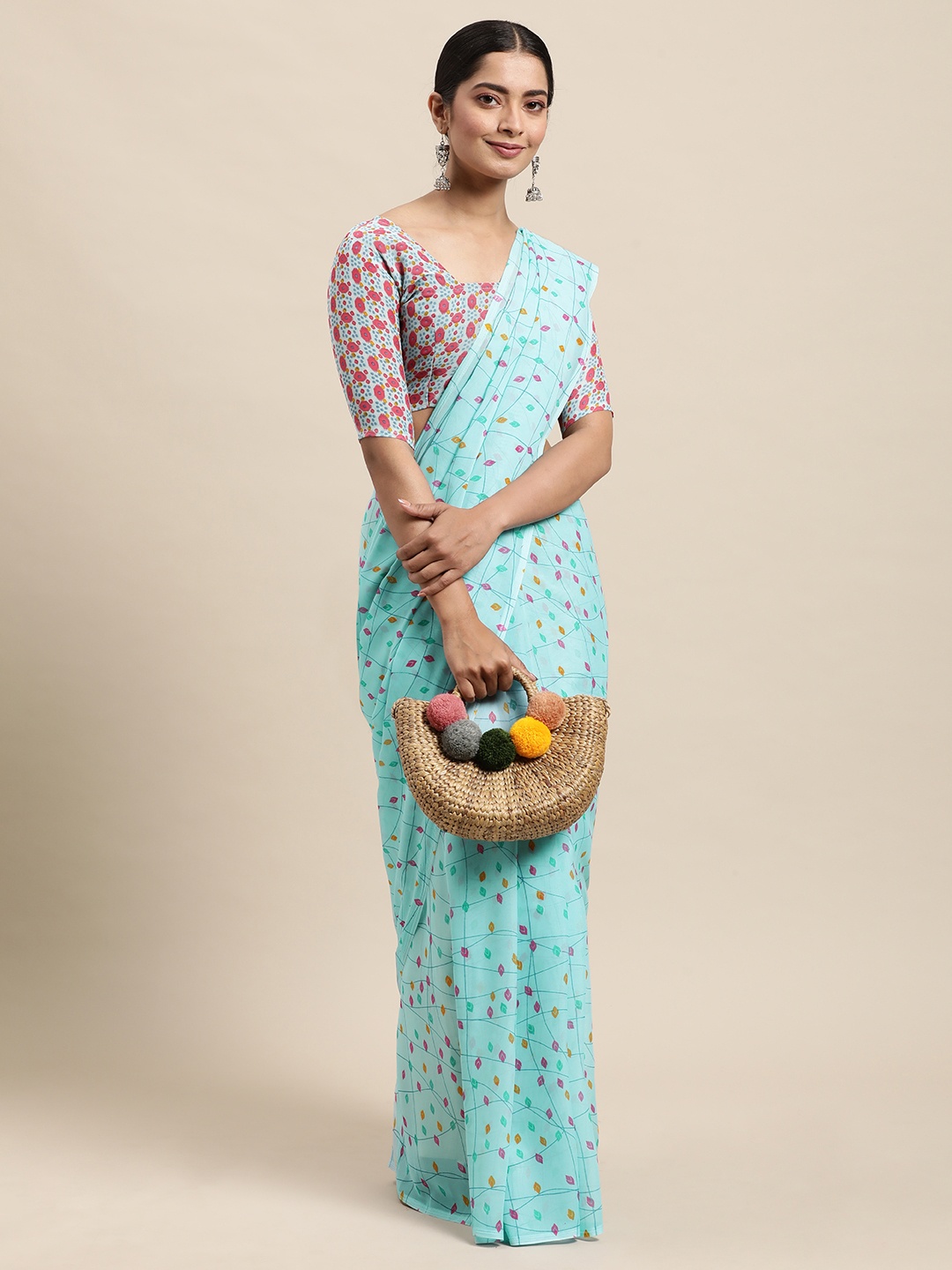 

KALINI Women Blue Ethnic Motifs Saree