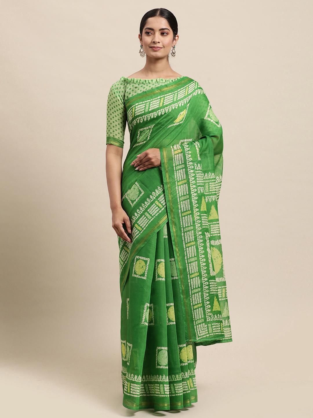 

KALINI Green Printed Saree