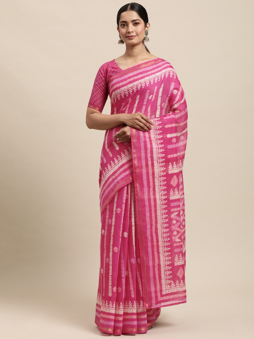 

KALINI Pink Printed Saree