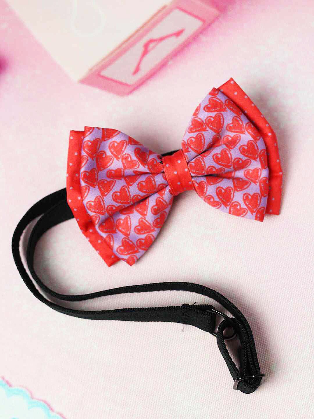 

Tossido Girls Purple & Red Heart Printed Bow Hairband