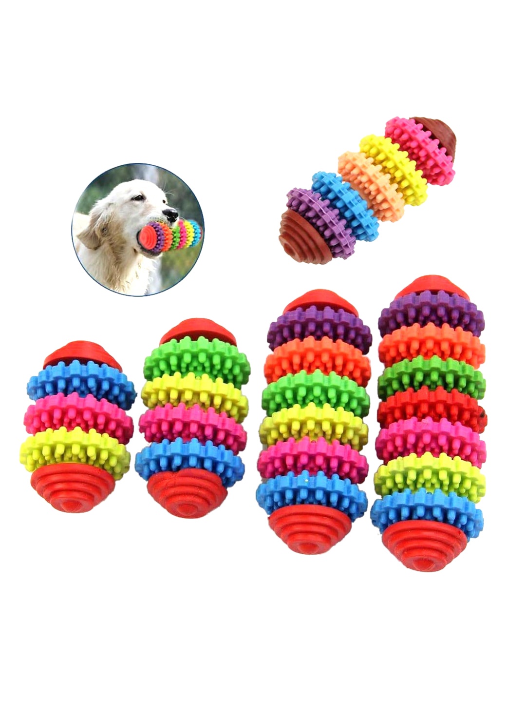 

Emily Pets Set Of 5 Multicoloured Pet Rubber Toy, Multi