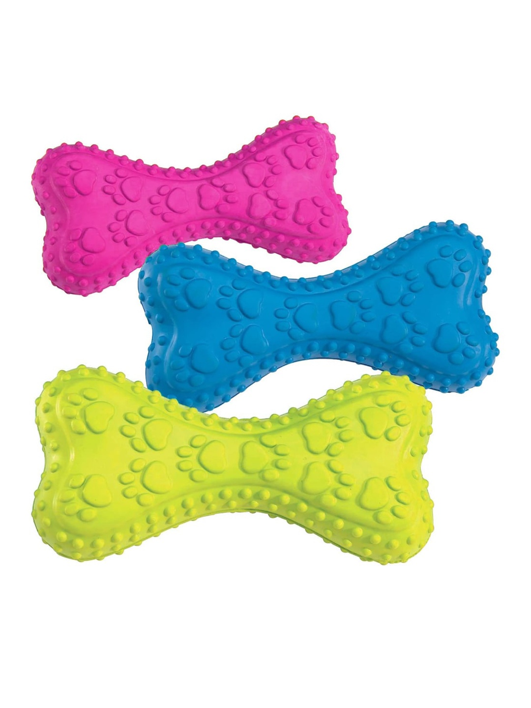 

Emily pets Blue Dog Cat Rubber Toy