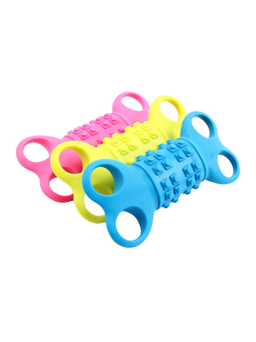 

Emily pets Blue Dog & Cat Rubber Toy