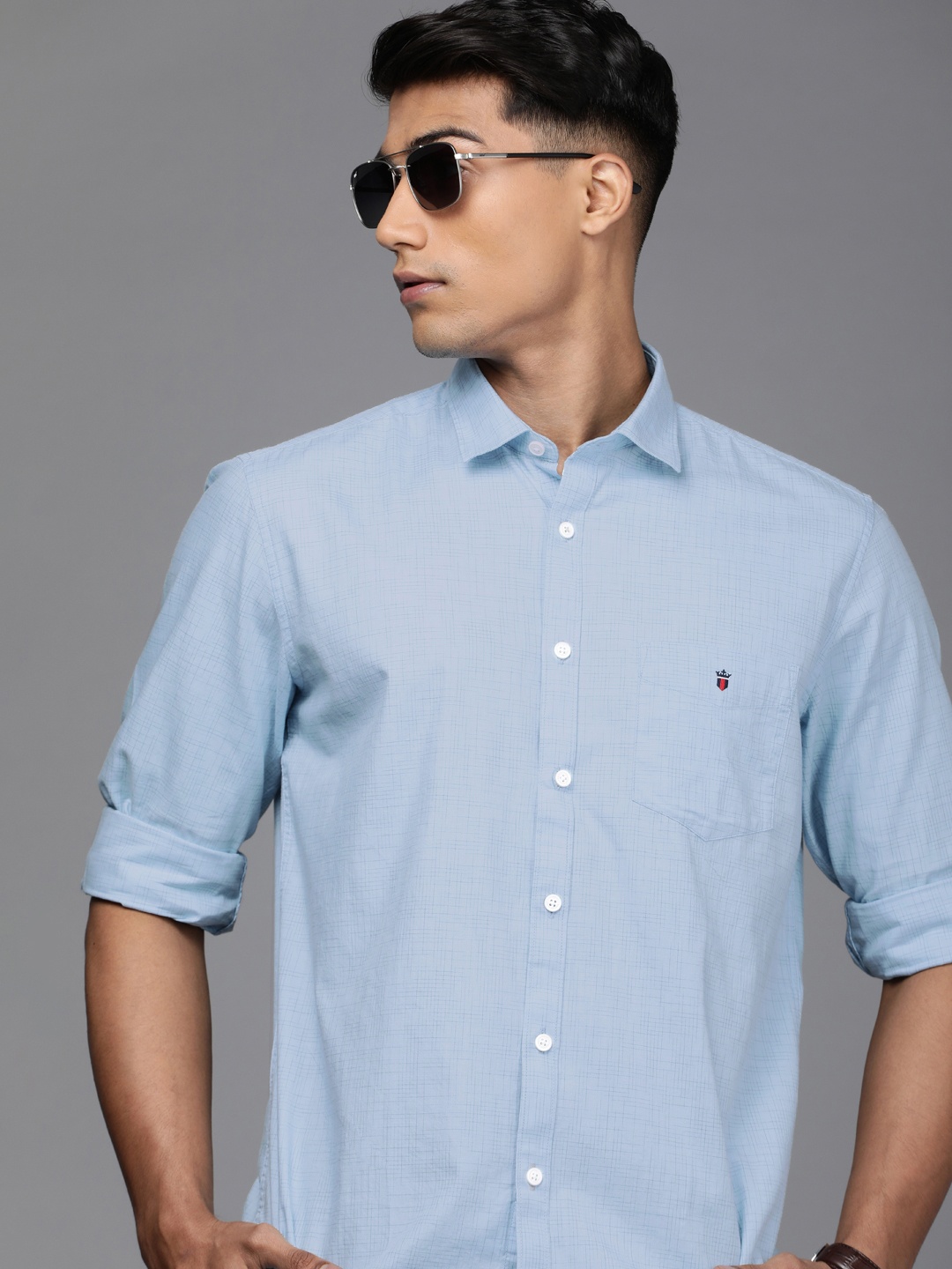 

Louis Philippe Sport Men Blue Slim Fit Pure Cotton Casual Shirt