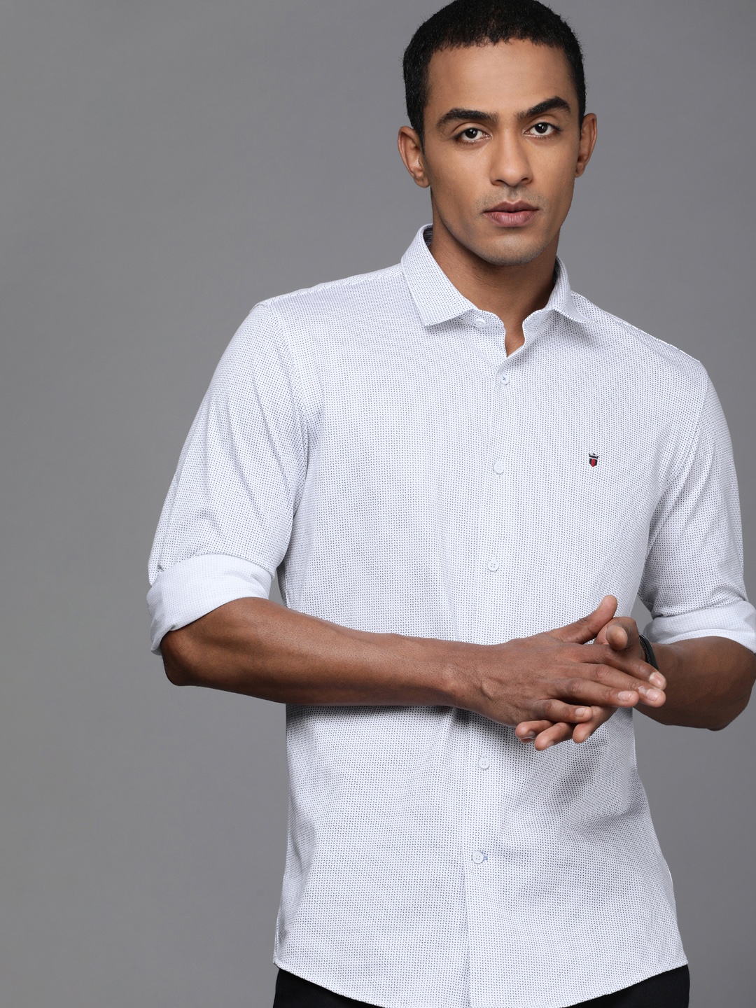 

Louis Philippe Sport Men White Slim Fit Printed Casual Shirt