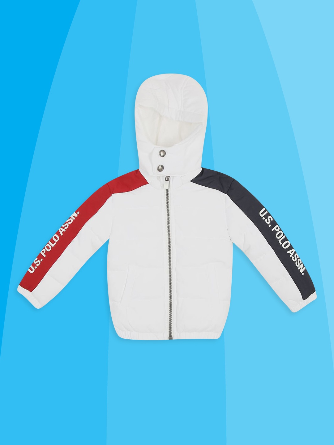 

U.S. Polo Assn. Kids Boys White & Red Colourblocked Padded Jacket