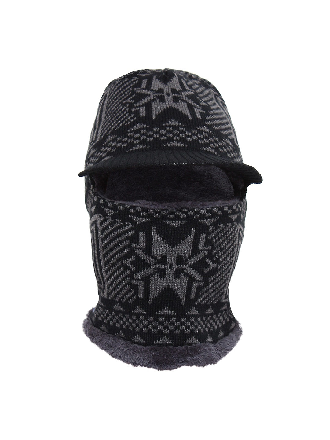 

Zacharias Men Black & Grey Printed Beanie