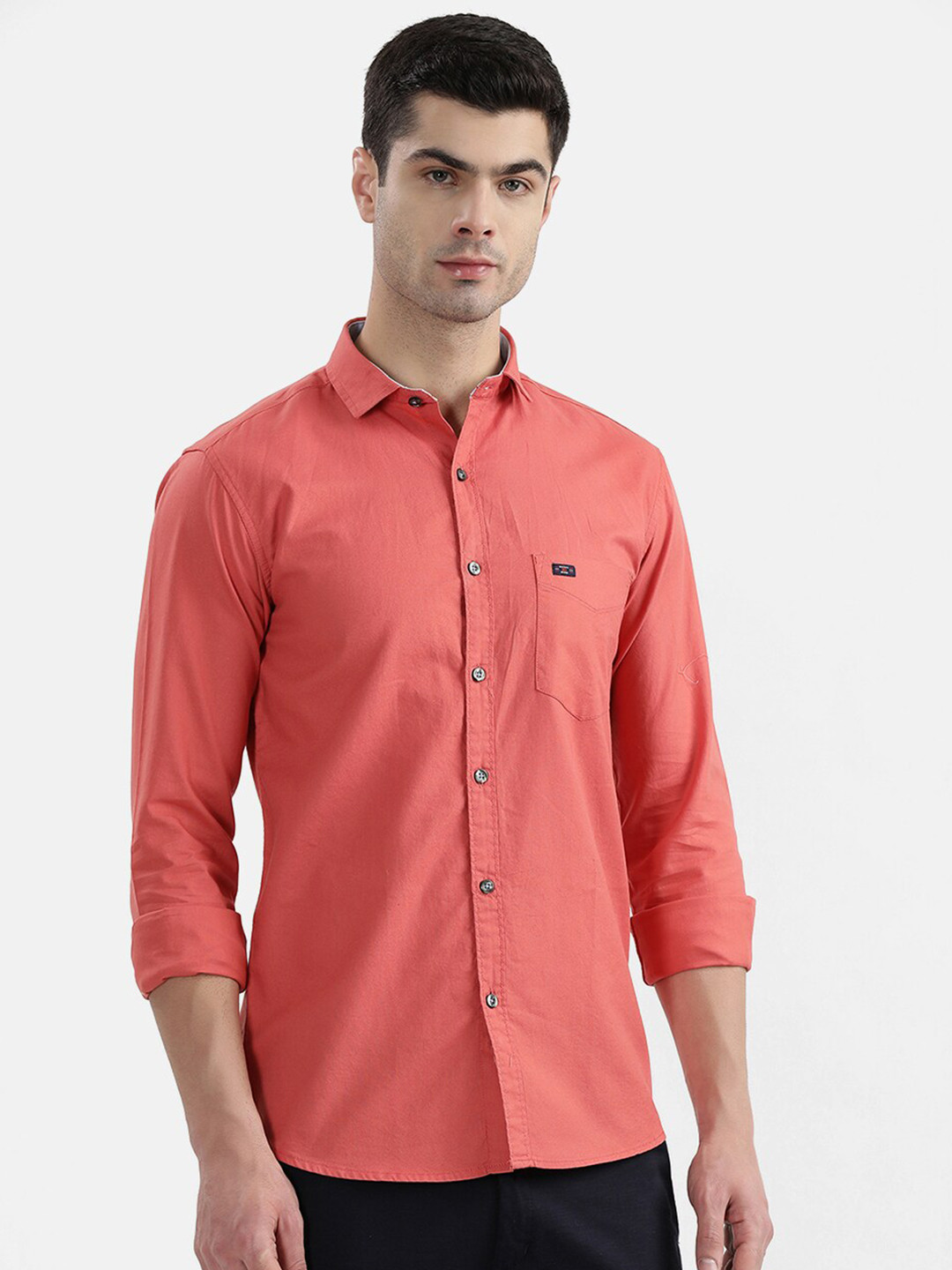 

V2 Value & Variety Men Coral Slim Fit Cotton Casual Shirt